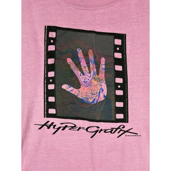 Vintage Hypercolor Generra T-Shirt Men’s XL Pink Hyper Grafix 90s Single Stitch - Picture 4 of 6